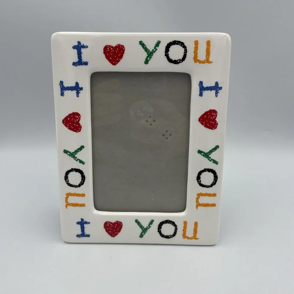 Vintage 90’s Fetco Ceramic 4x6 Photo Frame, I Love You Mother's Day Freestanding